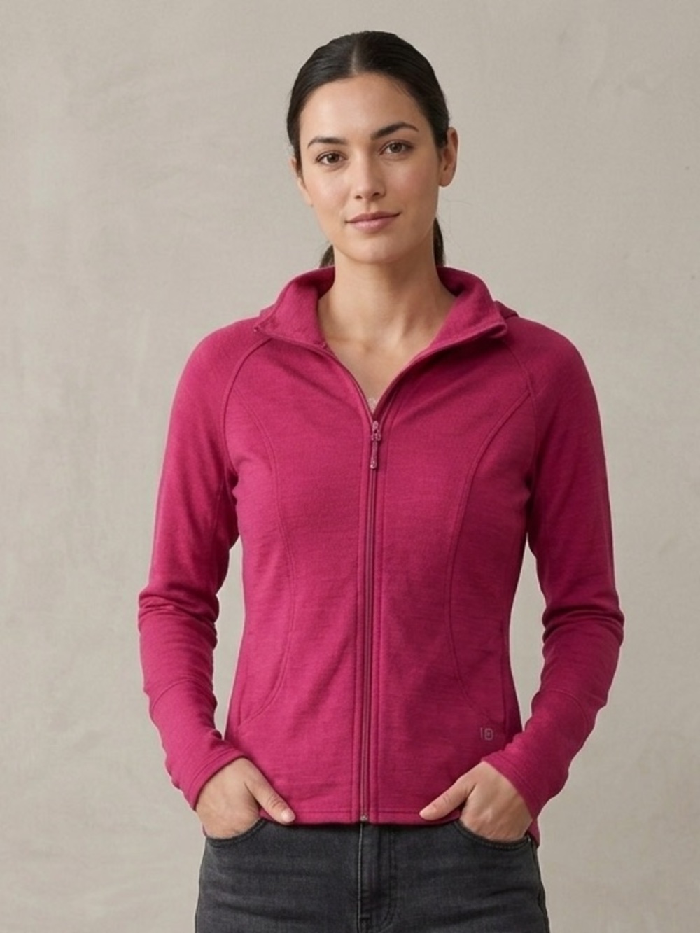 Icebreaker Sz S Pink Full Zip Hooded Outdoor Jacket